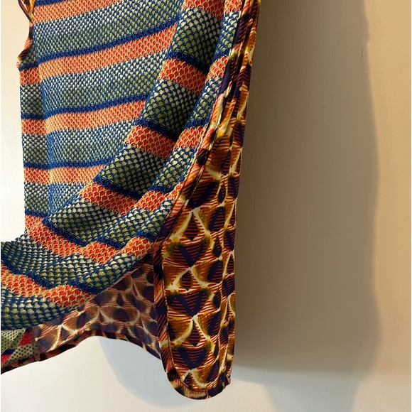 Aldo Martins Anthro Mix Media Bohemian Colorfully Blouse Top Mix Print Medium - Picture 5 of 9